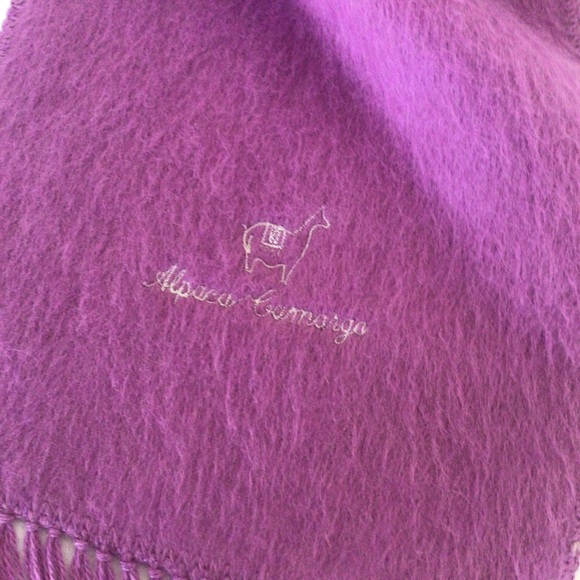 PURPLE ALPACA CAMARGO PURPLE FRINGED SCARF - Picture 7 of 10